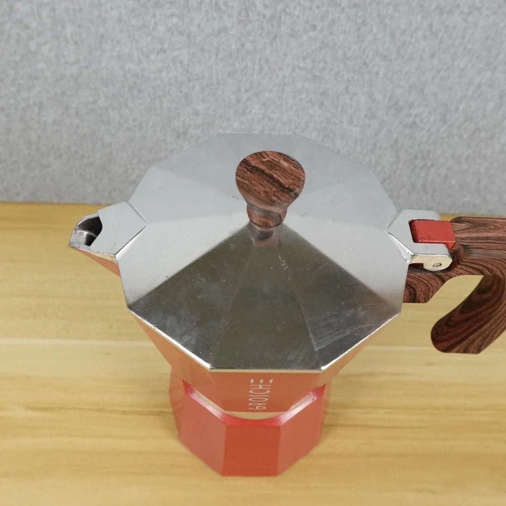 GROSCHE Milano Stovetop Espresso Maker Moka Pot 6 Espresso Cup, 9.3 oz, Red